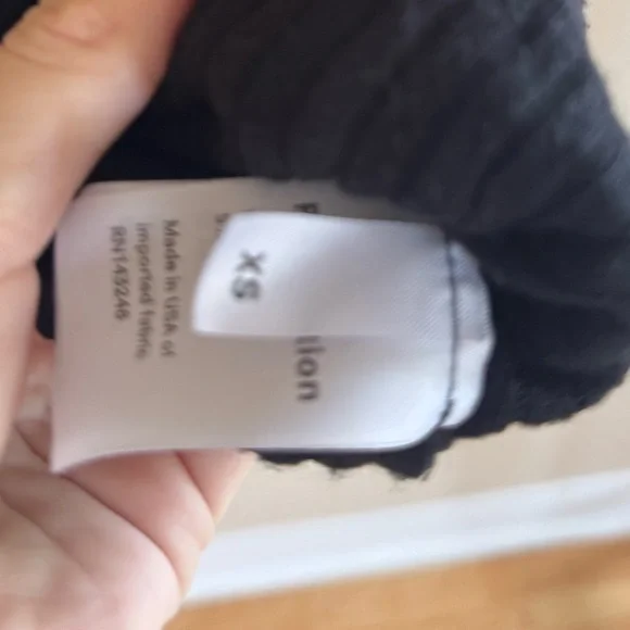 Reformation black ribbed sawyer lace up top size XS - Picture 6 of 7